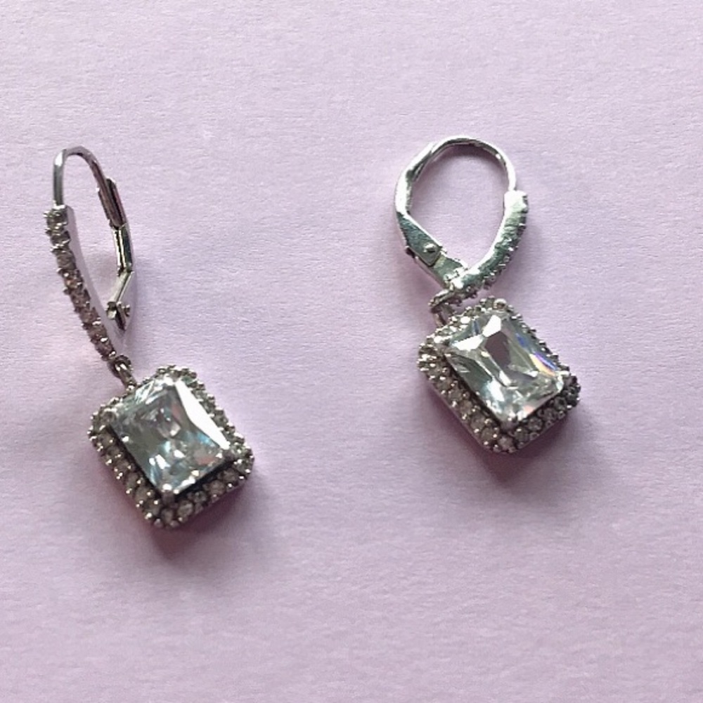 Swarovski Crystal Sterling Silver Drop Earrings